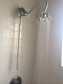 My brother recently bought a house from a gay man hes excited that his new shower has a foot cleanerlittle does he know its an anal douche rod