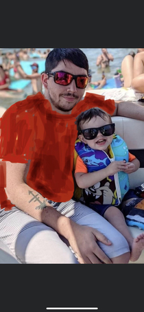 My brother thought he looked fat in the picture so he fixed it