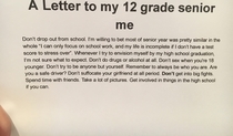 My brother wrote a letter to his  grade senior him