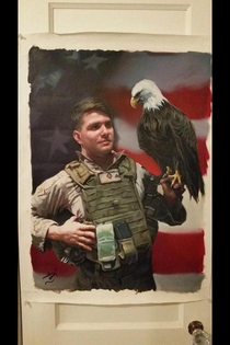 My buddy commissioned this portrait of himself while he was in Iraq