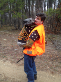 My buddys dog got cold while we were hunting