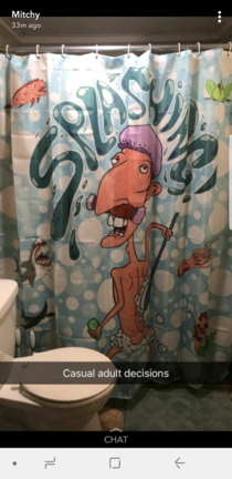 My buddys new shower curtain