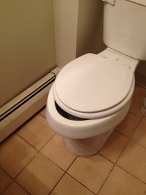 My buddys toilet has a pretty bad underbite
