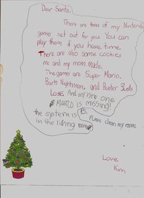 my childhood letter to Santa Claus