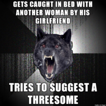 My co-worker I thought about making this a Scumbag Steve but I felt Insanity Wolf was more appropriate