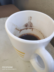 My coffee flipping me off this morning