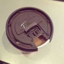 My coffee lid wouldnt stay open so I stapled it I mean business on Mondays