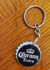 My colleague always asks for a keychain from my holidays Since this year my trip was cancelled and I spent  weeks at home drinking beer and playing games I made him this