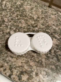 My contact lense case looks like a sick Braille joke for blind people
