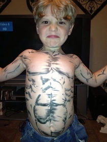 My cousin likes to draw on his children