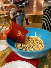 My cousin was asked to bring a potato dish to the family party