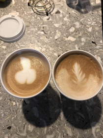 My coworker and I got lattes this morning
