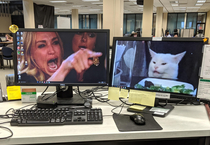 My coworker changed our background