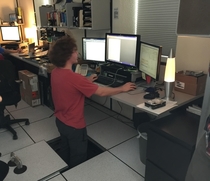 My coworker decided he wanted a standing desk