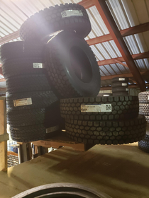 My coworker said theres no way in hell we could fit the last  truck tires on the pallet