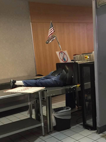 My coworker saw this at Dallas-Ft Worth airport Passenger was stuck