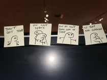 my coworkers motivational strip on his computer