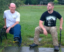 My dad and I found an invisible bench