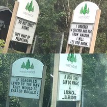 My dad was responsible for our neighbourhood sign this week a series