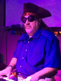 My Dad who is blind dressed as a pirate for Halloween