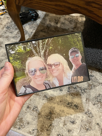 My dads sisters went on a trip earlier this year and didnt invite him and for Christmas my dad gave them both a picture of himself photoshopped into a picture of them together from their trip