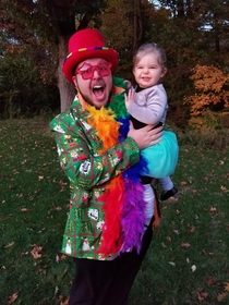 My daighter was a ballerina so I dressed up as Elton John and we went as Tiny Dancer for Halloween