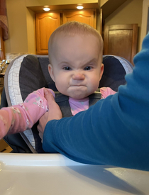 My daughter found her mean face