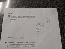 My daughter had to show her work She said she did it in her head