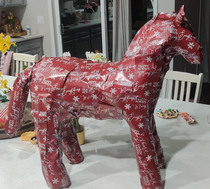 My daughter is obsessed with horses but I obviously cant afford to buy her one Bought her a gift card for riding lessons and wrapped it like this