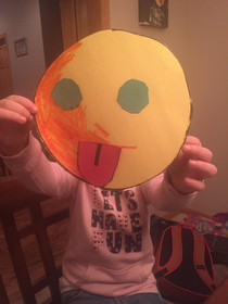 My daughter the budding artist created this titled my face after eating Doritos