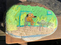 My daughter wanted to paint a COVID-inspired rock Wasnt expecting that but loved it
