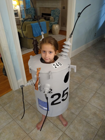 My daughter when she said she wanted to be a Transformer for Halloween