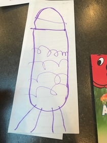 My daughters art project She says its a rocket ship