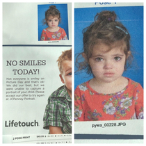 My daughters first ever school photo She was so excited for days went in and got mugshot instead