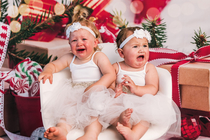My Daughters L and Nieces R Christmas photoshoot didnt go as well as we hoped