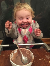 My daughters reaction to chocolate ice cream