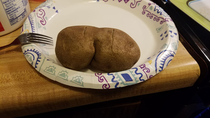 My eleven year old son called this a baked butt-tato