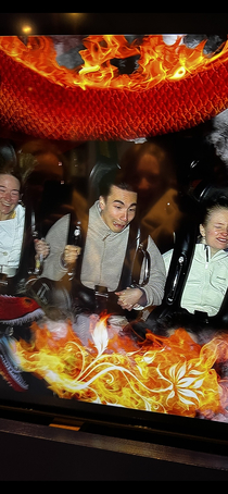 My face going down a rollercoaster