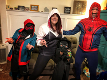 My family dressed at the Spider-Verse last Halloween
