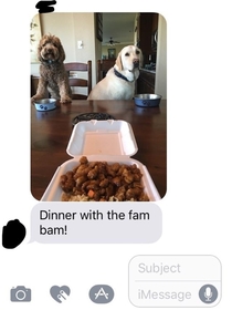 My family was out of town but we had to leave my brother He sent us this