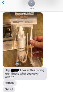 My father likes to send me dad jokes wherever he can find them