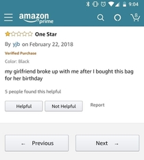 My fianc was about to order a bag for me online and then he found this