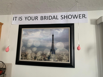 My fiance is having her bridal shower at my parents place My dad wanted to help decorate