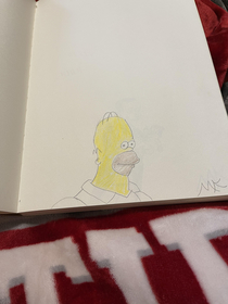 My first attempt at drawing Homer Simpson Im much better now Hopefully it goes here