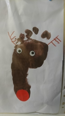 My five year old designed her Christmas card today