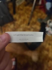 My fortune in my fortune cookie