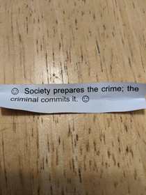 My fortune is to commit a crime