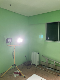 My friend decided to paint his room He immediately regretted his choice of colour
