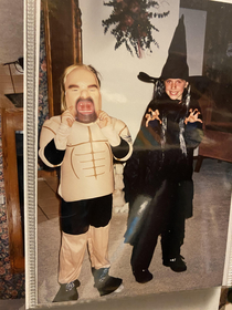 My friend female dressed up as WCW legend Goldberg for Halloween in second grade