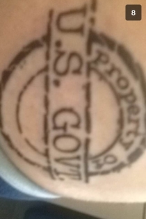 My friend in the marines just got this tattoo Yes it is on his butt